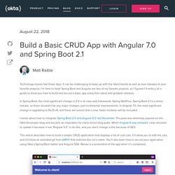 Build a Basic CRUD App with Angular 7.0 and Spring Boot 2.1