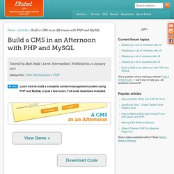 Build a CMS in an Afternoon with PHP and MySQL