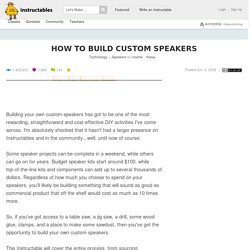 How to Build Custom Speakers