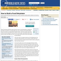 How To Build A Food Dehydrator - DIY