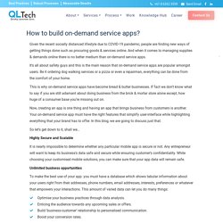 How to build on-demand service apps?