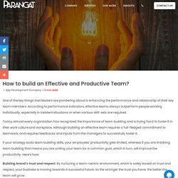 How to build an Effective and Productive Team?