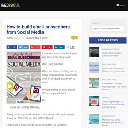 How to build email subscribers from social media