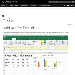 Office Dev Center - Docs - Build your first Excel add-in