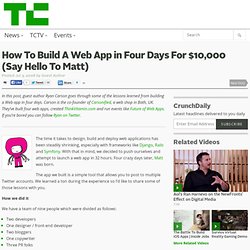 How To Build A Web App in Four Days For $10,000 (Say Hello To Matt)