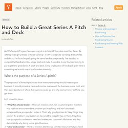 How to Build a Great Series A Pitch and Deck: Series A
