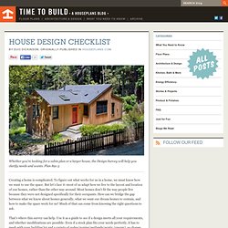 Time to Build - House Design Checklist