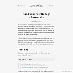 Build your first Node.js microservice - Max Stoibers Blog