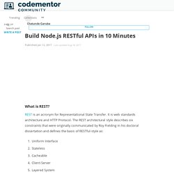 Build Node.js RESTful APIs in 10 Minutes