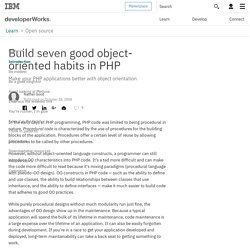 Build seven good object-oriented habits in PHP - StumbleUpon - Pentadactyl