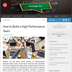 How to Build a High Performance Team for your Organization