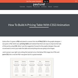 How To Build A Pricing Table With CSS3 Animation