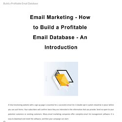 Build a Profitable Email Database