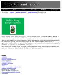 Build an Army Maths Resources on mrbartonmaths