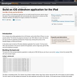 Build an iOS slideshow application for the iPad