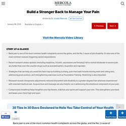 Build a Stronger Back to Manage Your Pain