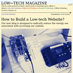 How to Build a Low-tech Website?