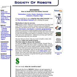 How to Build a Robot Tutorial - Society of Robots