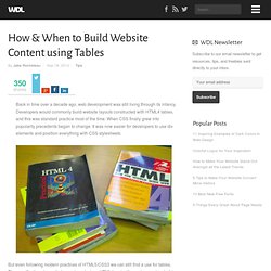 How & When to Build Website Content using Tables