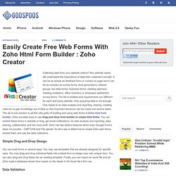 Easily Create Free Web Forms With Zoho Html Form Builder : Zoho Creator