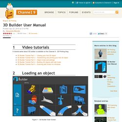 3D Builder User Manual