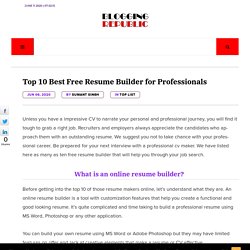 10 Free Resume Builder for Job Seekers - Resume Builder Free Download