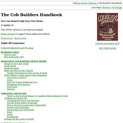 Cob Builders Handbook: Contents