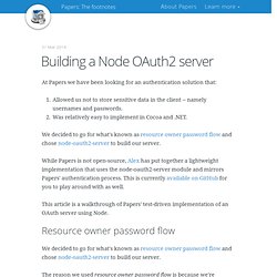 Building a Node OAuth2 server