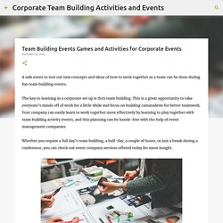 Team Building Events Games and Activities for Corporate Events