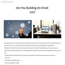 Building An Email List