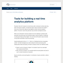 Tools for building a real time analytics platform