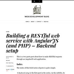 Building a RESTful web service with AngularJS (and PHP) – Backend setup