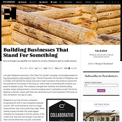 Building Businesses That Stand For Something