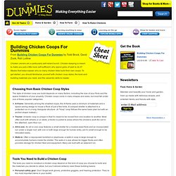 Building Chicken Coops For Dummies Cheat Sheet
