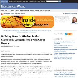 Building Growth Mindset in the Classroom: Assignments From Carol Dweck - Inside School Research