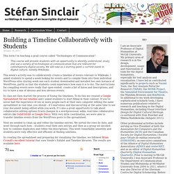 Building a Timeline Collaboratively with Students