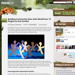 Building Community Sites with WordPress: 15 Plugins to Get Started