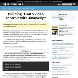 Building HTML5 video controls with JavaScript