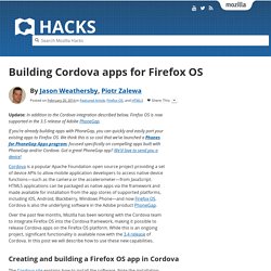 Building Cordova apps for Firefox OS