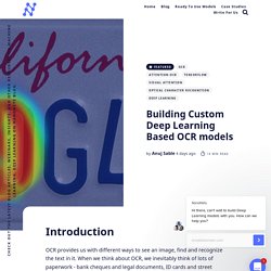 Building Custom Deep Learning Based OCR models