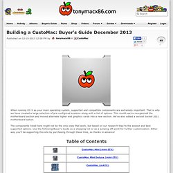 Building a CustoMac: Buyer's Guide December 2013