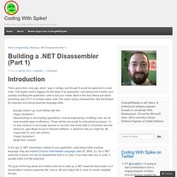 Building a .NET Disassembler (Part 1)