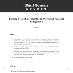 Building a tested, documented and versioned JSON API using Rails 4 - Emil Soman's blog