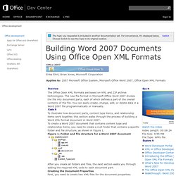 Building Word 2007 Documents Using Office Open XML Formats