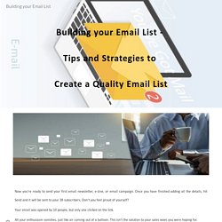 Building your Email List