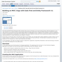 Building an MVC 3 App with Code First and Entity Framework 4.1