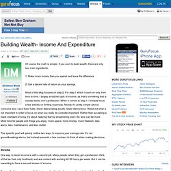 Building Wealth- Income and Expenditure