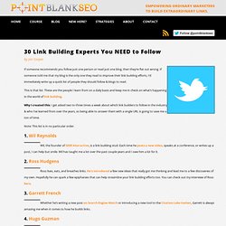 Link Building Experts - 30 to Follow on Twitter