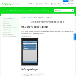 Building your first mobile app