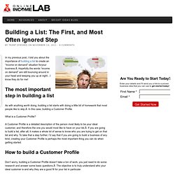 Creating a Customer Profile is the first step